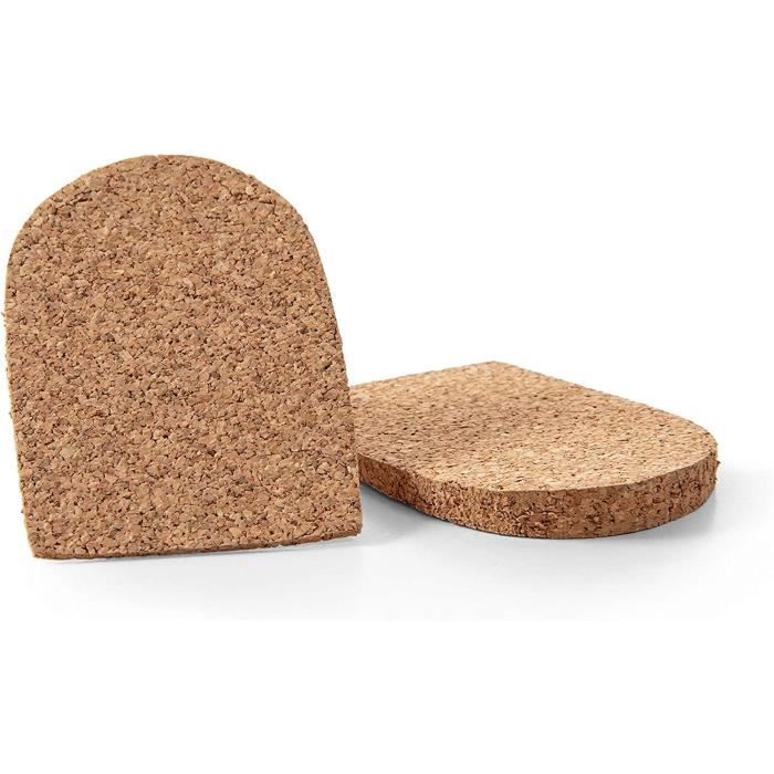 Semelles Talonettes Kaps Corled - Liège Et Cuir - Soulagement Douleur Talon - Épaisseur 9mm - Adhésives