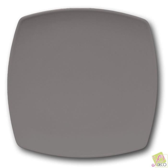 Assiette présentation porcelaine Gris - L 31 cm - Tokio