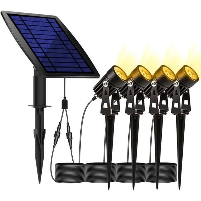 Pack De 6 Spots LED Extérieurs Jardin - 3W Chacun - Blanc Chaud 3000K - IP65 étanche - Avec Piquets