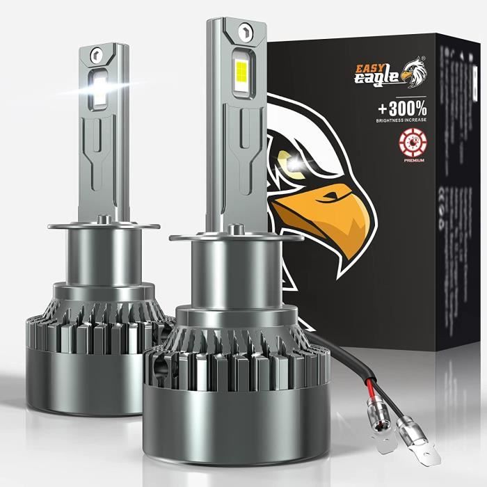 EASY EAGLE Ampoules H1 LED pour Voiture,18000LM 130W LED Phares 6500K,DC  12V[~95] - Cdiscount Auto