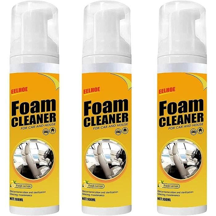 Foam Cleaner - Spray nettoyant pour siège de voiture en cuir, 100 ml de voiture, de cuisine, de mousse de salle de bain, 3 pièces