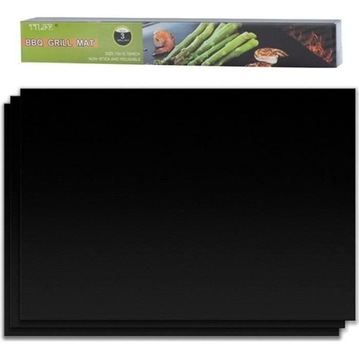 Lot De 4 Feuilles De Cuisson Réutilisables En Téflon 30x40 Cm - Antiadhésives, Résistantes à 220°C - Pour Barbecue, Four, Repassage - Faciles à Nettoyer - 3