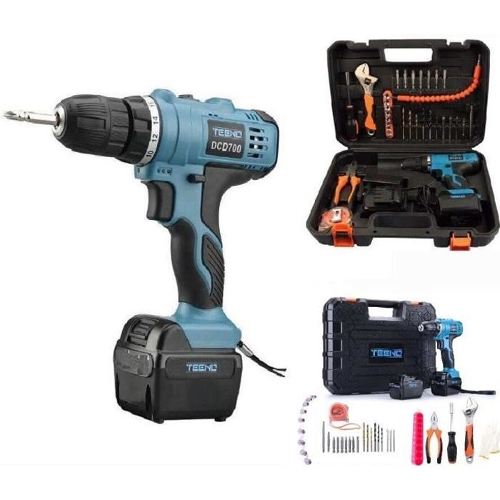 Teeno Perceuse Visseuse Sans Fil Psr 21v 2 Batteries Lithium 36 Accessoires Gants Professionnels Achat Vente Perceuse Teeno Perceuse Visseuse Cdiscount