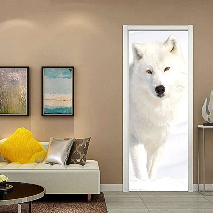 Sticker Porte Trompe L'Oeil Jardin 3D - Autocollant Amovible Imperméable 77x200cm