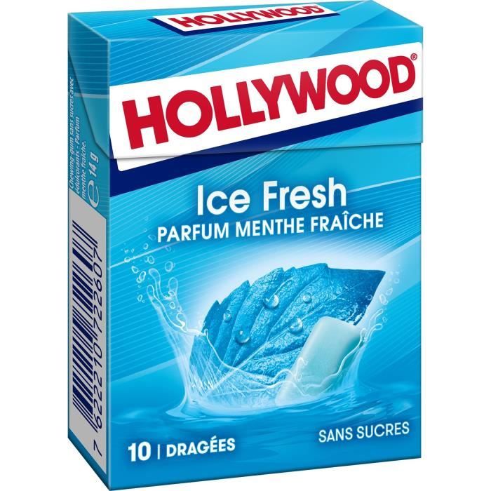 HOLLYWOOD Chewing gum Icefresh - Sans sucres - 10 dragées