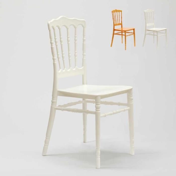 chaise en polypropylène - napoleon iii - blanc - légère et résistante