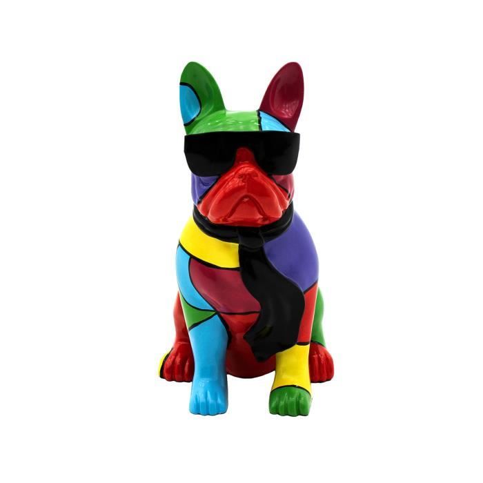 Graffiti Chihuahua Statue Chien Figurine Décorative Résine Animal