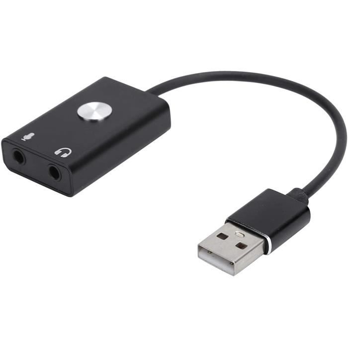 Carte son externe USB, Adaptateur USB de traducteur de Voix en Texte avec  Prise Casque 3,5 mm et Prise Micro, Prise en Charge de 88 - Cdiscount  Informatique