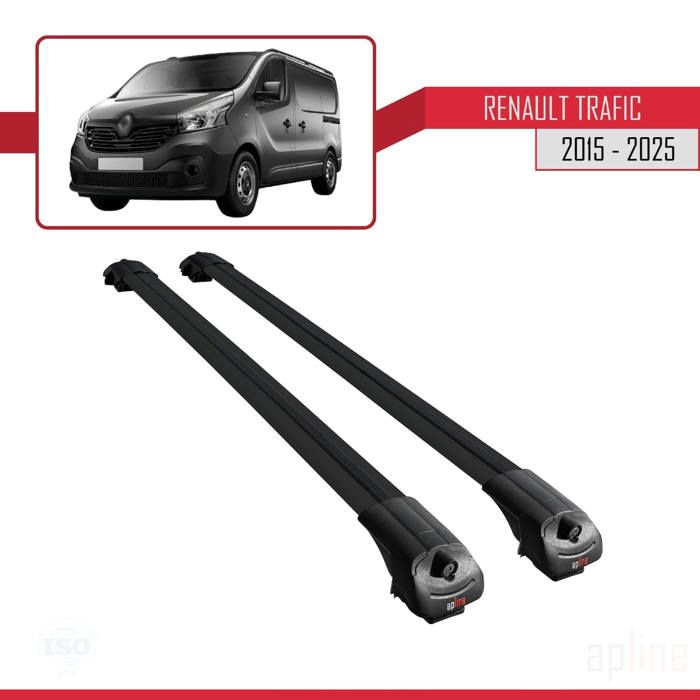 Pour Renault Trafic 2014-2023 Barres de Toit ACE-1 Railing Porte-Bagages de voiture NOIR
