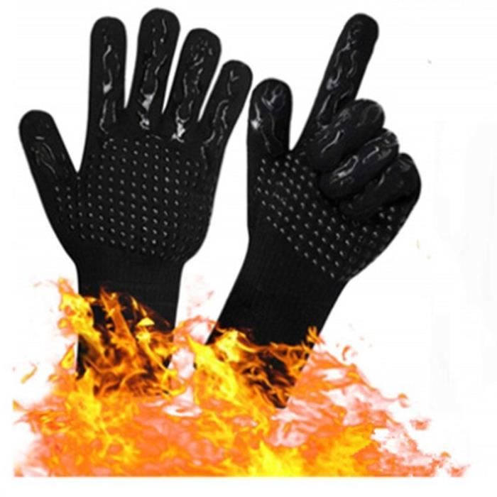 Tuyau résistant à la chaleur et au feu, gants haute température soudés, pour  barbecue, MIG, poêle à bois bois, cheminée (noir)