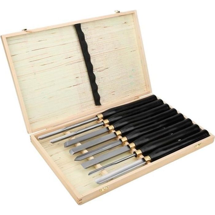 Lot de 8 outils de tournage gouge travail du bois