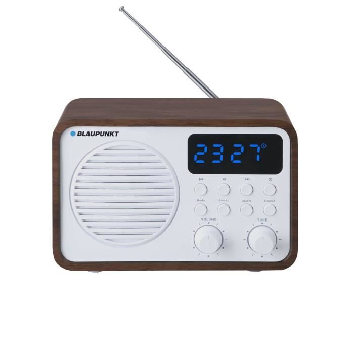 Radio Portable - BLAUPUNKT - PP7BT - Bluetooth - USB - Marron Bois/Blanc