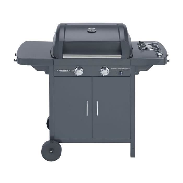 CAMPINGAZ 2 Series Classic EXS Vario Barbecue gaz avec 2 brleurs 7 5 KW de Puissance Grill et Plaque en Fonte 1 Table latrale