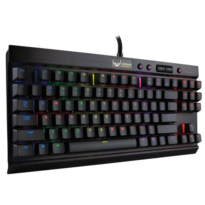 Clavier mécanique compact Corsair Gaming K65 RGB AZERTY Noir - Switches  Cherry MX Red