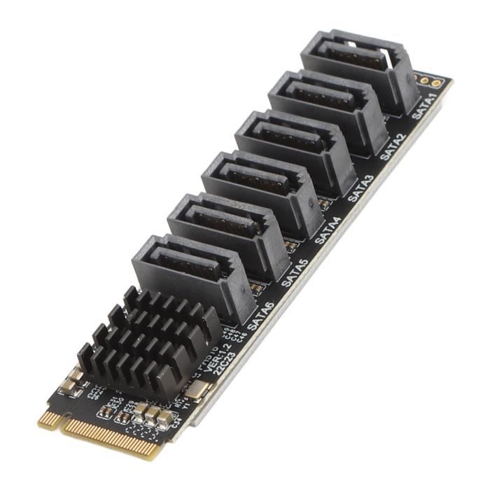 Adaptateur M.2 Vers 5 Ports SATA - Carte Extension Disque Dur Pour PC Bureau - JMB585