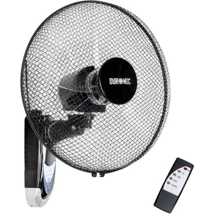 Duronic FN55 Ventilateur mural oscillant de 60W – 5 Pâles de 40 cm - Télécommande/Minuterie/3 Vitesses – Moteur puissant 