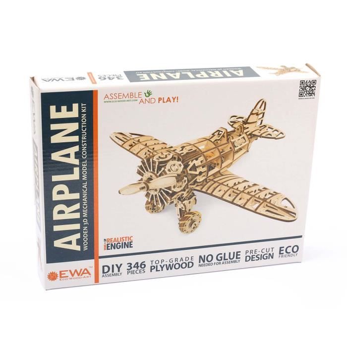 Maquette 3D En Bois - Avion 42 Cm - EWA - Puzzle Mécanique - 346