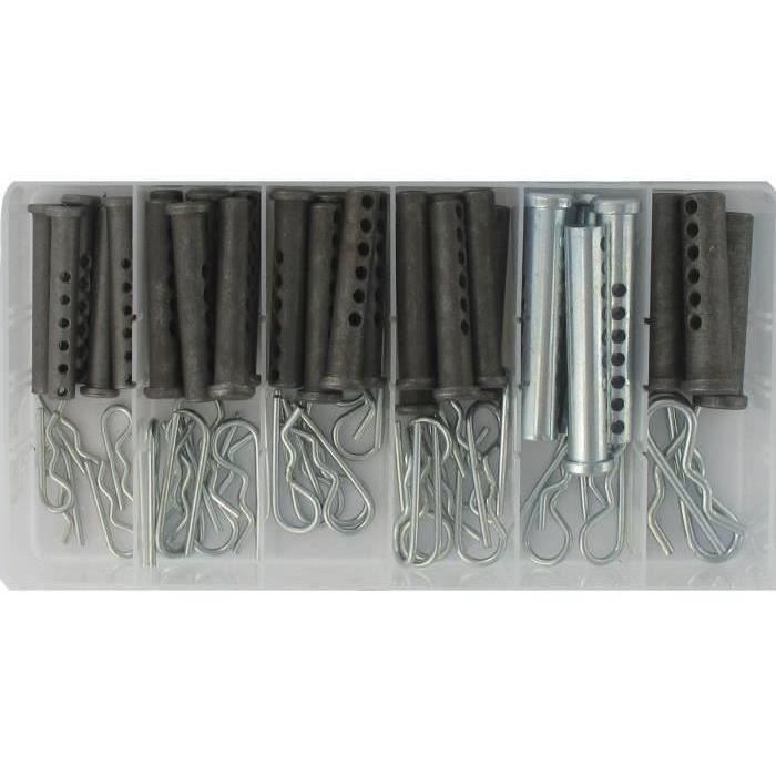 Coffret d'axes et d'épingles béta d'arrêt composé d'un assortiment de 71 pièces