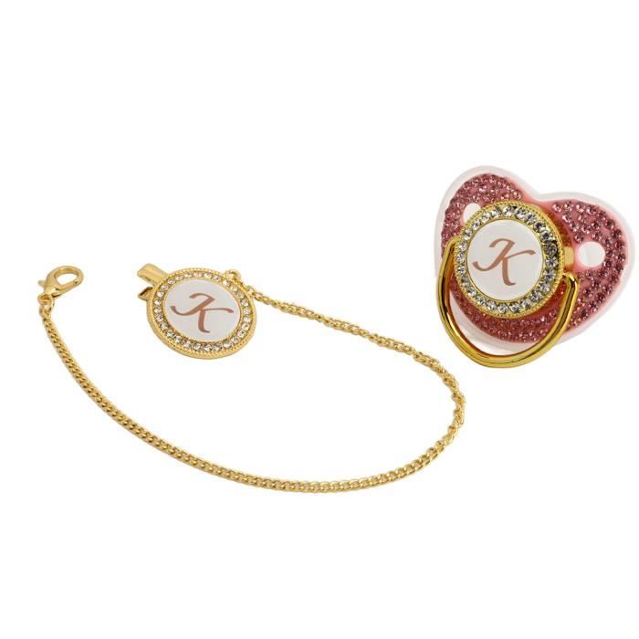 Sucette Bébé Dorée Recouverte De Conception Incurvée Sucette En