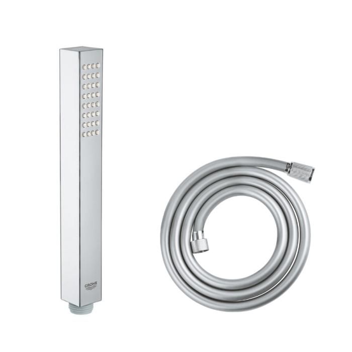 Grohe Douchette 1 jet Vitalio Joy Cube Stick chromé avec flexible de douche VitalioFlex Comfort 1750