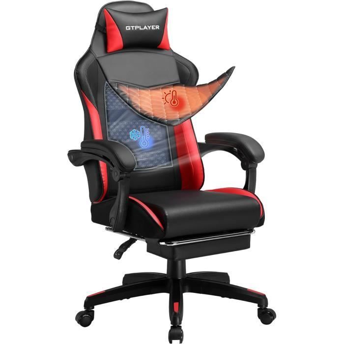 Chaise Gaming Réglable en Hauteur avec Dossier DoubleHousse Amovible et Support Lombaire - vue 3