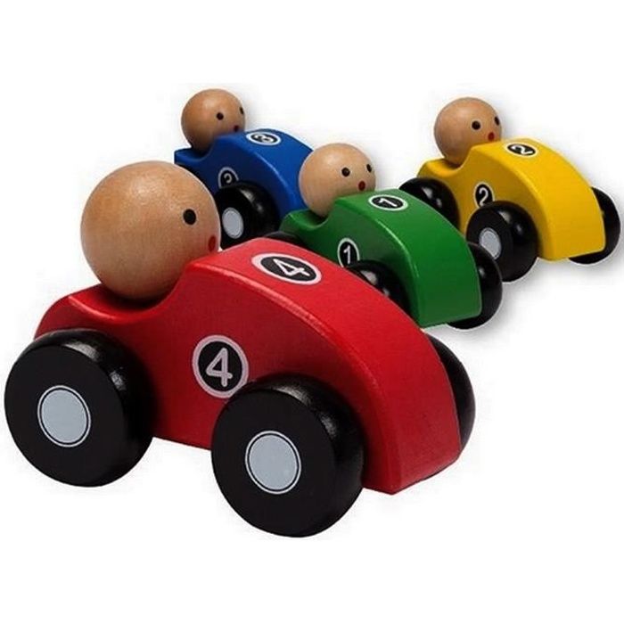 Voiture En Bois Joueco Bois Ecologique Bebe Enfant Guizmax Cdiscount Jeux Jouets