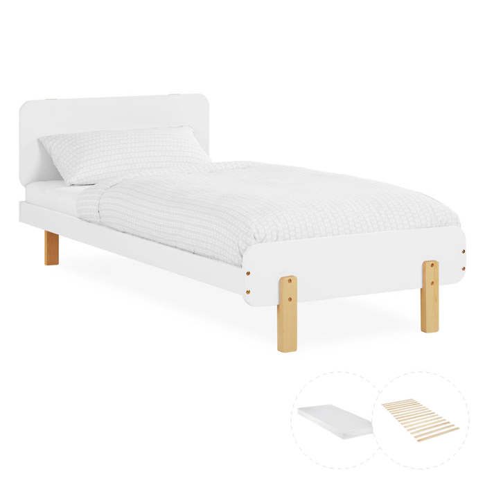 Lit en bois simple avec matelas Lit enfant 90x200 Lit de jeunesse massif blanc pin Cadre de lit Lit junior Sommier à lattes Lit en bois simple avec matelas Lit enfant 90x200 Lit de jeunesse massif blanc pin Cadre de lit Lit junior Sommier à lattes