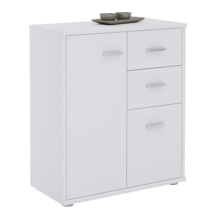Buffet salle à manger REMY L 60 cm blanc avec 2 portes et 2 tiroirs bahut bas meuble de rangement style moderne Buffet salle à manger REMY L 60 cm blanc avec 2 portes et 2 tiroirs bahut bas meuble de rangement style moderne