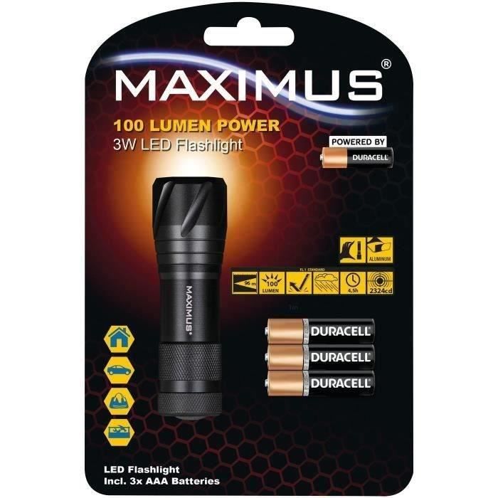 MAXIMUS Lampe torche finition aluminium 100lm 3W