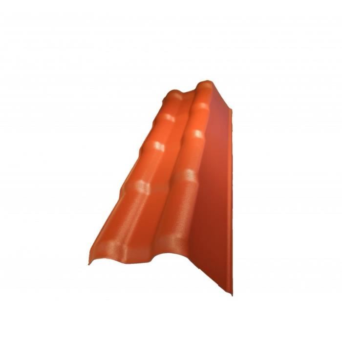 Profil de rive partie droite pour toiture PVC mini 104 x 66 cm - MCCOVER - Terre cuite - PVC