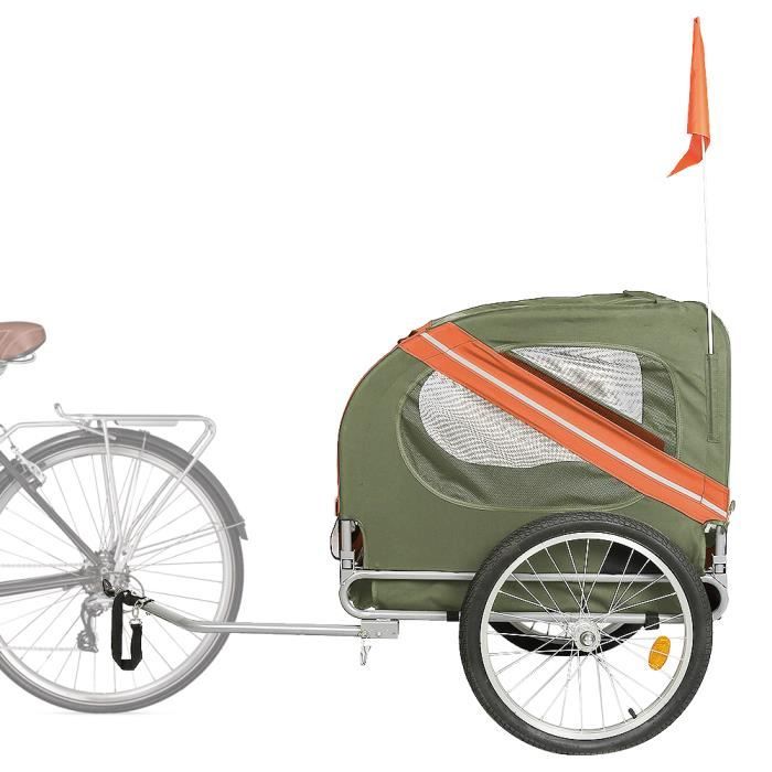 MENGDA Remorque de vélo pour Animaux de Compagnie - Cadre Pliable avec Roues de 48cm - Transport Animaux - Facile à installer