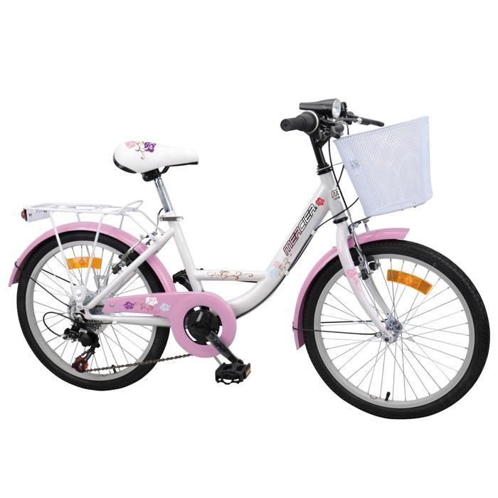 Vélo de ville 20'' MERCIER - 6 vitesses - cadre enjambement bas - blanc - fille