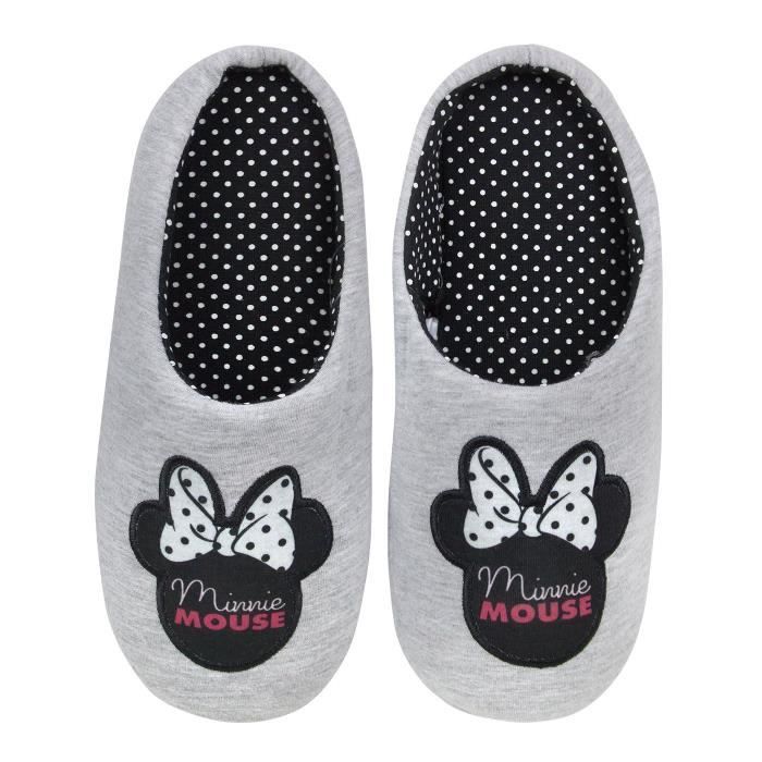 Minnie Mouse Slippers Femme Gris - Cdiscount