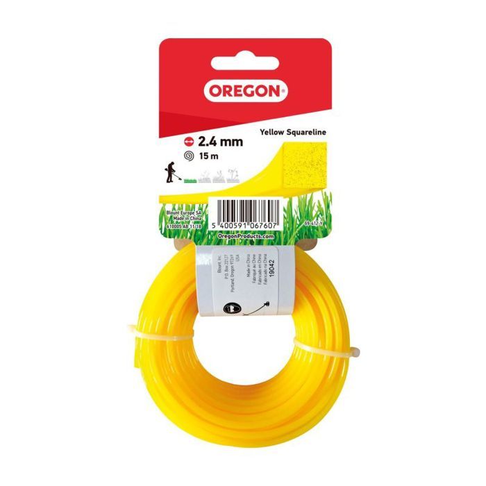 Fil carre jaune 2.4mm 15m