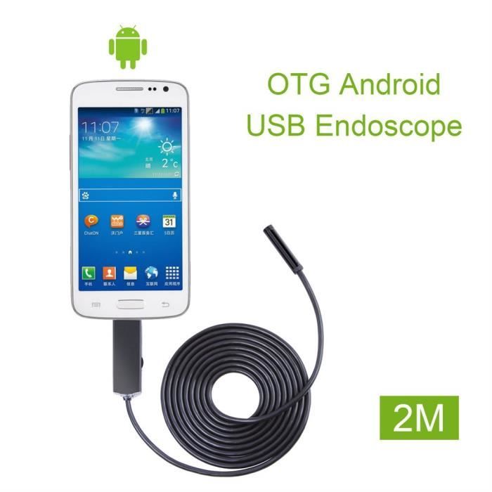 5,5mm 2IN1 OTG & Caméra Endoscope Micro Inspection USB 6 LEDs 2M