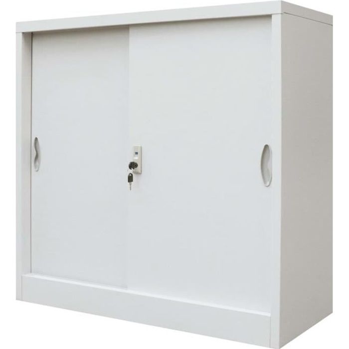 Armoire Metallique Rangement Garage Portes Coulissantes Achat Vente Pas Cher