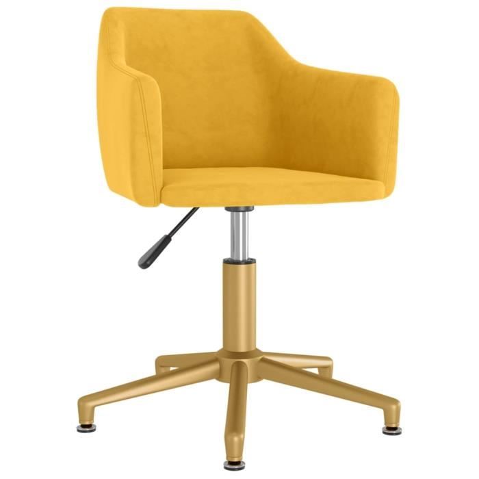 VidaXL Fauteuil Pivotant En Forme D'Oeuf Avec Coussin Siège De Salon Chaise De Chambre à Coucher Salle De Séjour Intérieur Maison Jaune Velours