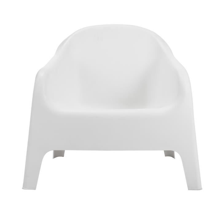 fauteuil de jardin en polypropylène coloris blanc - longueur 76 x profondeur 74 x hauteur 70 cm
