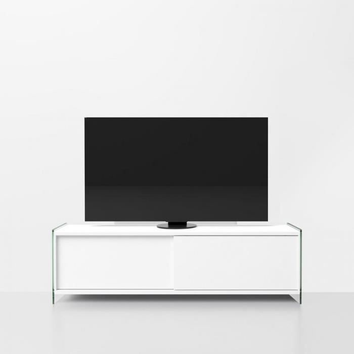 meuble tv byblos stratifié verre coloris blanc blanc bois inside75
