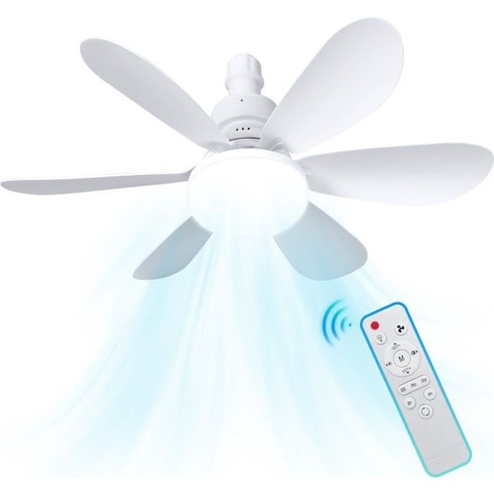 Ventilateur de plafond - PRUMYA - 30W - Télécommande - 3 vitesses - 3 températures de couleur - Prumya