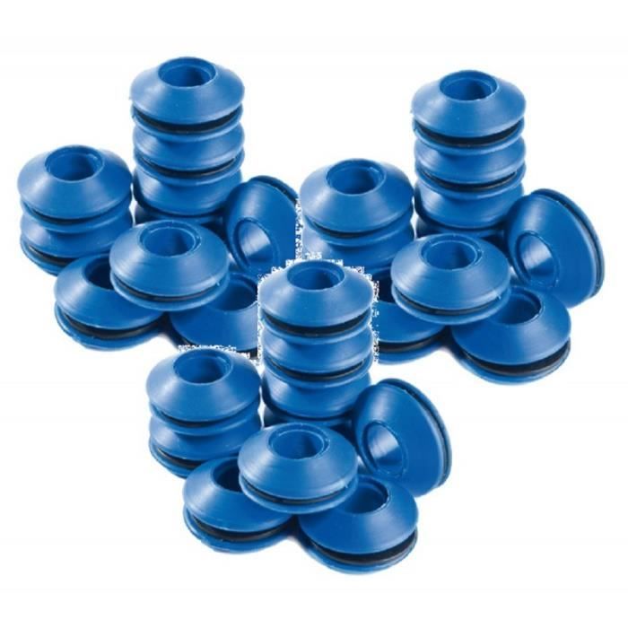 Lot de 30 oeillets auto-perforants pour bâches - RIBILAND - Accessoire - Fixation de bâches - Plastique - Bleu