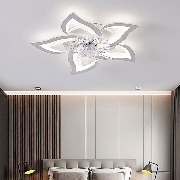 Ventilateur de plafond LED moderne avec application et télécommande silencieux 3 Colorado vitesse réglable éclairage de plafon - Rumocovo