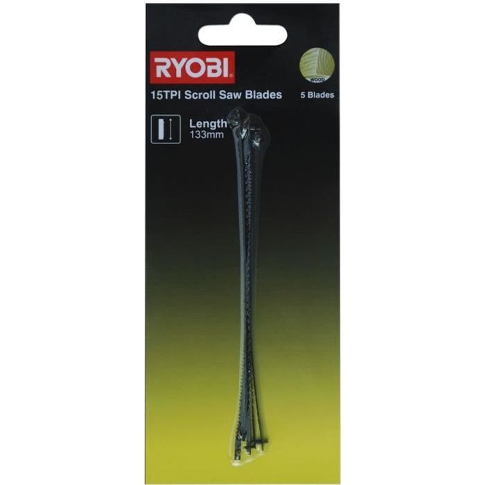 RYOBI - 5 lames à chantourner 15 TPI 133 mm