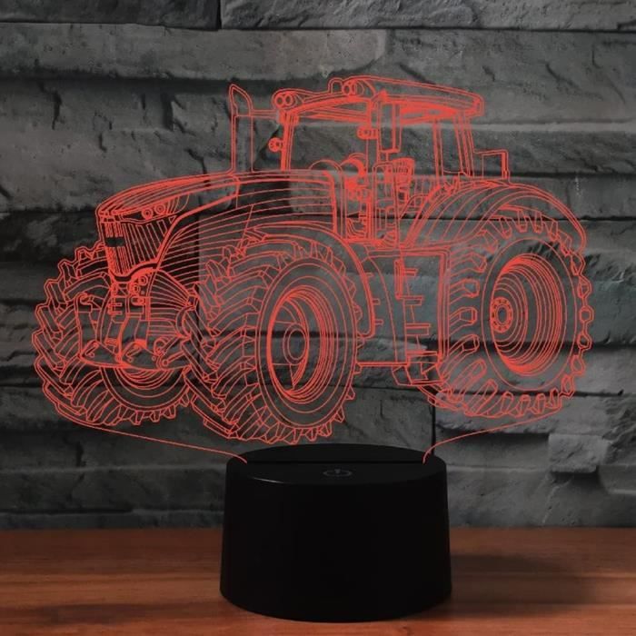 Lampe 3D Illusion Loup - 16 Couleurs Avec Télécommande - USB/piles - Déco Chambre Enfant, Cadeau Noël