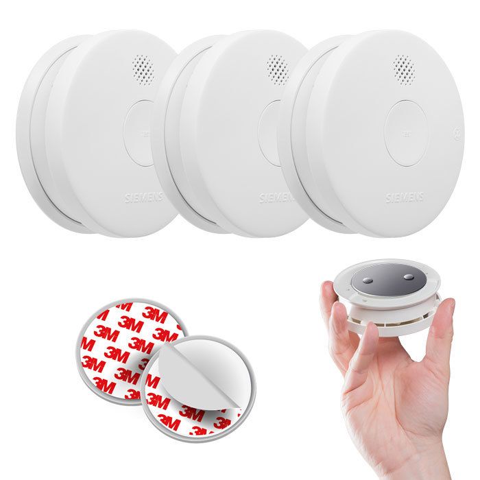 Lot de 3 détecteurs de fumée NF Autonomie Garantie +supports aimantés