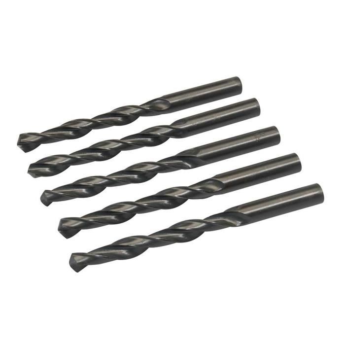 Forets cylindriques à métaux SILVERLINE 5 x 12.5 mm Acier super rapide HSS R forgé laminé