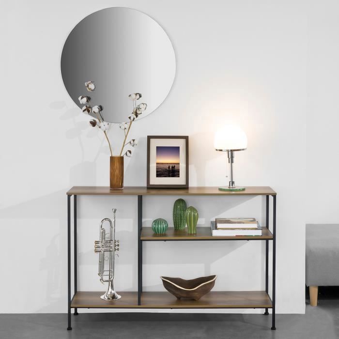 SoBuy FSB35-PF Table Console Table d’entrée Buffet Bout de Canapé Table dappoint avec 3 étagères de Rangement – L120 x P30 x H80