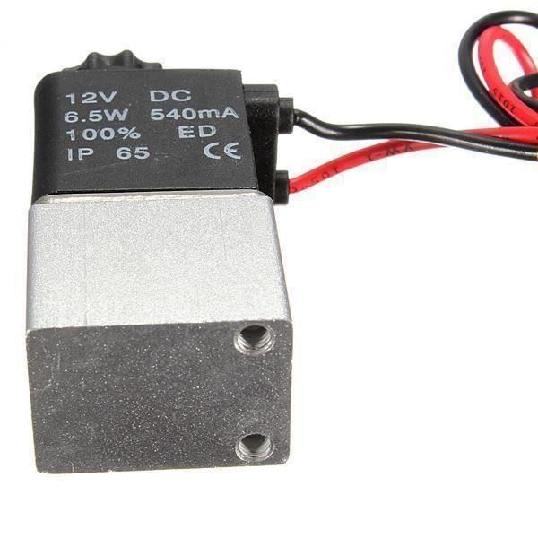 Électrovanne Pneumatique 3 Voies 2 Positions - 24V DC, Normalement Fermée, 1/8" BSPT - Pour Contrôle Air Comprimé