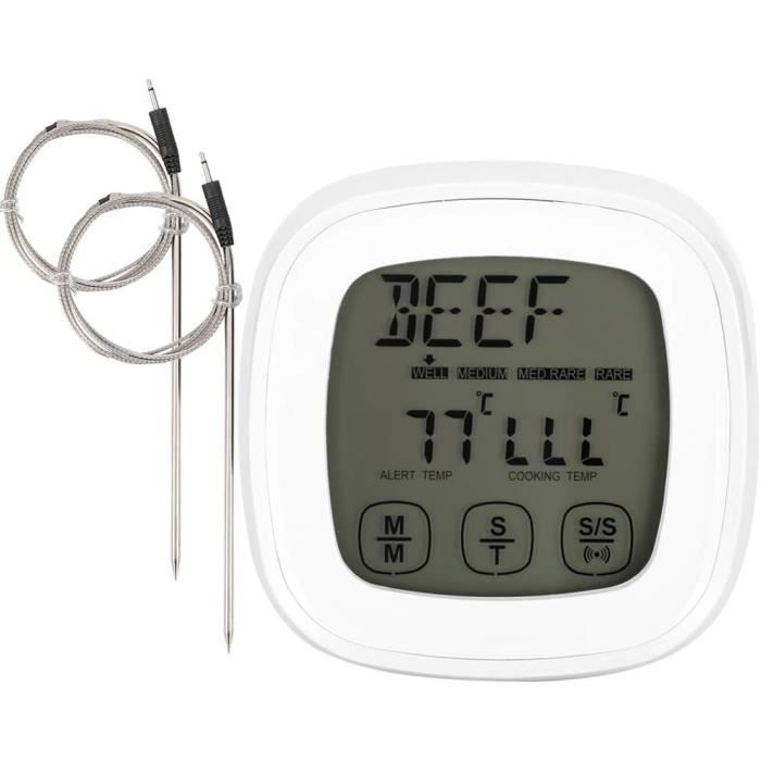 Thermomètre à Viande, thermomètre de Cuisine Jauge de température La  température Peut être réglée Sonde Pliable pour Griller [429]