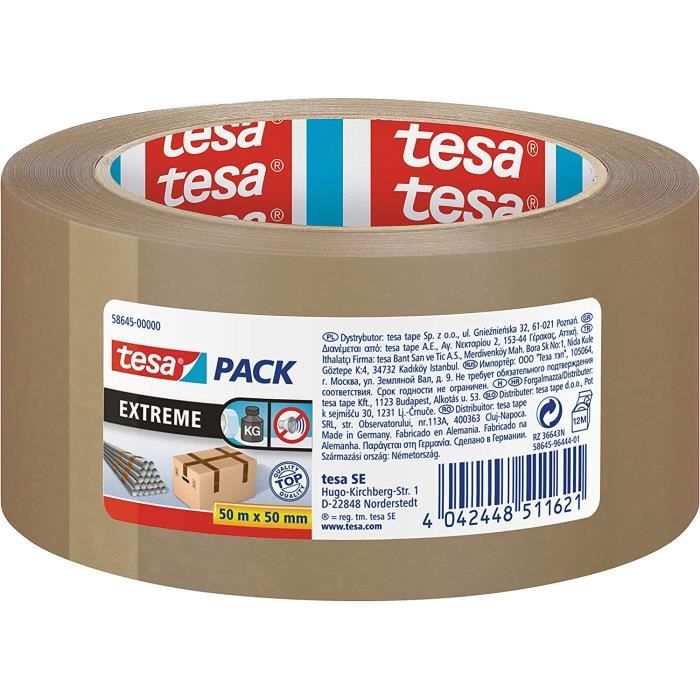 Ruban Adhésif Tesa Pack Extreme - 50m X 50mm, Marron, Résistant Pour Colis Lourds